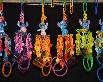 Stitch: Sugar Glider Toys, Bird Toy, Mini Mobile, Small Bird Toy, Primate Toy, Marmoset Toy, Exotic Animal Toy, Small Pet Toy, Parrot Toy