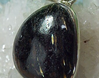 Nuummite Sterling Silver Open Back Pendant Great For Shamanic Journeying Instilling Strength and Perseverance NP010