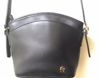 Black Leather Vintage Handbag by Etienne Aigner