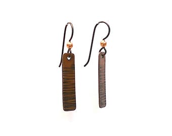 Textured Copper Earrings