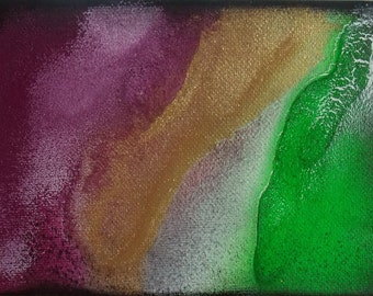 Zoisite Ruby #3 5x7 Original Abstract Spray Paint Painting Crystal Healing Energy Art Spiritual Painting On Stretched Canvas 12.7x17.78 cm