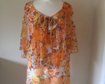 Vintage 1960s flower print dress