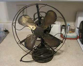 GE 12 inch brass oscillating fan