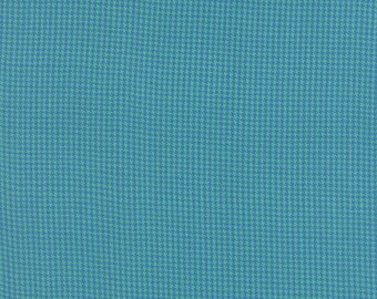 Cotton Quilt Fabric by the yard, Dapper Wovens- Houndstooth Space Invaders in Turquoise by Luke for Moda Fabrics, 12250 18