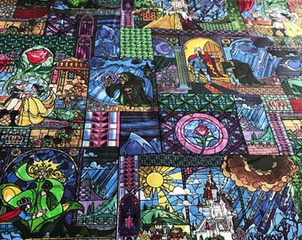 Beauty And The Beast Woven 100% Cotton Fabric - 1 yard