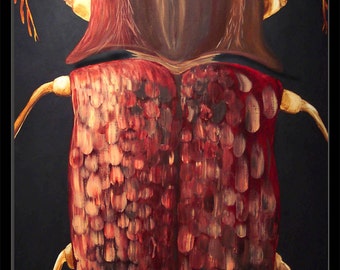 Original Painting - Stylized Beetle - Insect Art