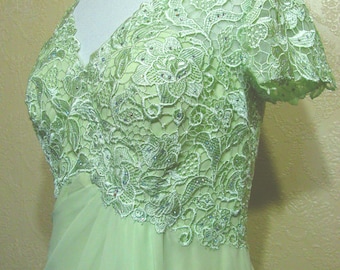 new w/tags RHINESTONES LACE & CHIFFON Gown size 12 Mother Of The Bride Dress