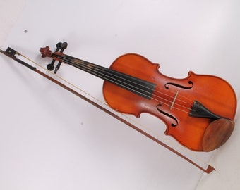 Vintage Old German Made Wooden Violin With Hard Case.