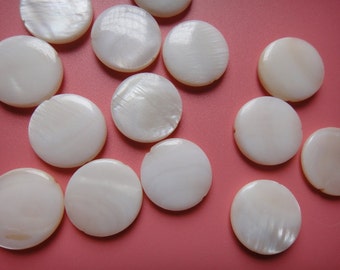 20MM Mother of Pearl Coin Beads Flat Round Natural Shell Beads 10PCS