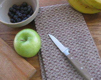 Brown and Natural Handwoven Kitchen Towels