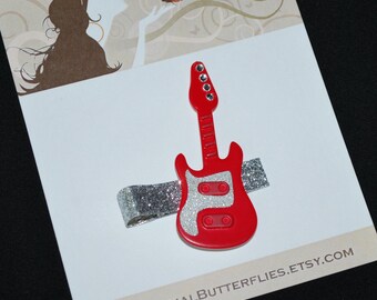 Red Hot Rock Star Guitar Hair Clip - Buy 3 Items, Get 1 Free