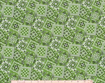 Bandana Fabric Lime Green 100% Cotton