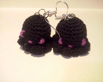 Amigurumi Octopus black earrings