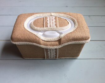 Burlap, Wipe Case, Wipes Case, Nursery Wipe Case, Baby Wipe Case, Baby Wipes Case, Wipes Holder, Baby Gift, Babyshower, Wet Wipe Case