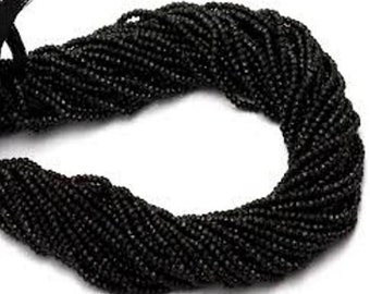 13'' Beautiful ! Black Spinel 3.50-4.00 MM APP. rondelle micro faceted beads