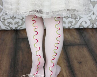 Pink and Lime on Melon Girls Stockings / Tights