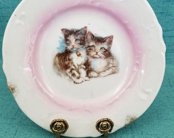 Vintage Saucer with Portraits of Kittens