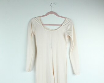 Pale pink leotard - Vintage stretch unitard - Gymnastics dancewear