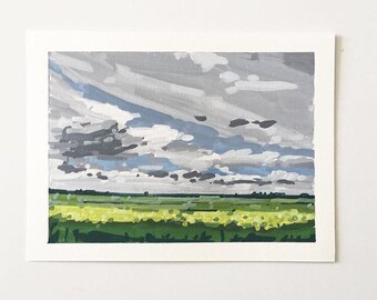 Thursday's Clouds • original gouache painting