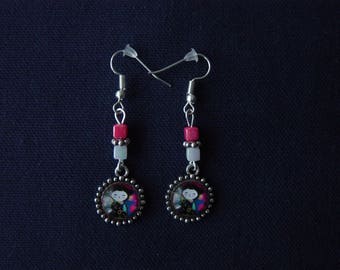 Japanese floral Silver earrings