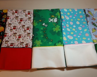 Holiday Pillowcase Set of 5 Standard Size with Free Shipping