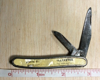 Vintage Colonial Co Knife Faux Mother Of Pearl Advertising Used
