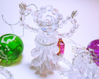Angel HAND BEADED Angel Christmas Ornament Angel Holiday Decor Beaded Angel Hanger Set Of 10