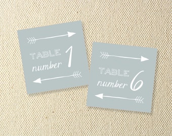 Printable Wedding Arrow Table Number