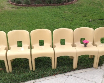 KARTELL UNIVERSALE CHAIRS / One pair of Kartell Chairs by Joe Colombo Modernist Chairs/ 1 pair avail / Stackable Chairs Retro Daisy Girl