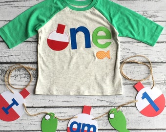 Fishing Birthday// One//First Birthday/Boy//Shirt//Fishing Shirt//Birthday Shirt//Ready To Ship//NEW DESIGN