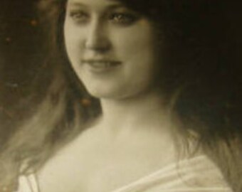 SALE Vintage RPPC Of Pretty Lady, Fashion,Brooch