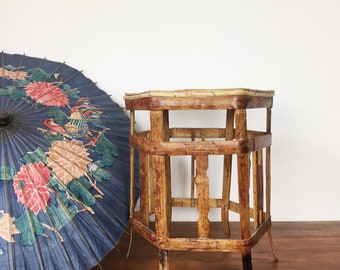 Vintage bamboo plant stand or low table