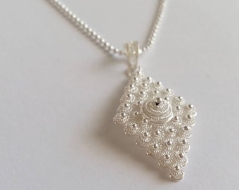 Sterling Silver Pendant Charro Rombo, Romb Pendant, Jewelry Set, Light Pendant, Pendant and Chain, Women Jewelry, Silver Jewelry, Gift Idea