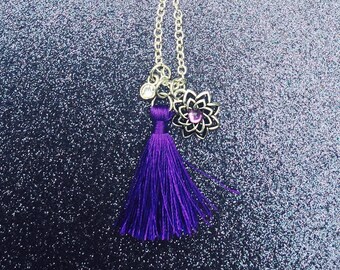 Purple tassel necklace