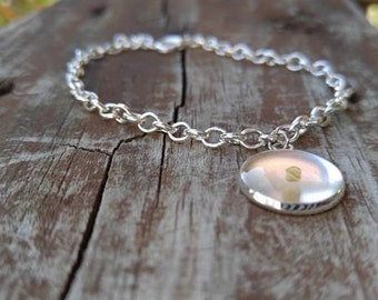 Silver Mustard Seed Charm Bracelet