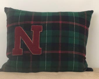 Vintage Letterman Patch Pillow