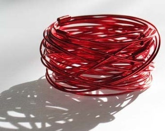 Chaos Enameled Copper Wire Bangle made from Surplus Magnet Wire or Upcycled Alternator Wire