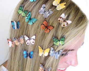 Set of 3 Butterfly Hair Clips - Hair Accessories For Women - Hair Bow Set - Butterfly Clips