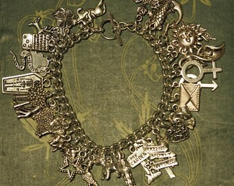 Lenomand Card Deck Charm Bracelet - Pagan, Divination, Wicca, Witchcraft