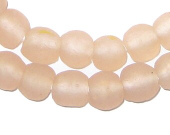 50 Recycled Glass Beads - African Beads - Rose Pink - 11mm Round Beads - Fair Trade - Made in Africa (RCY-RND-PNK-659)