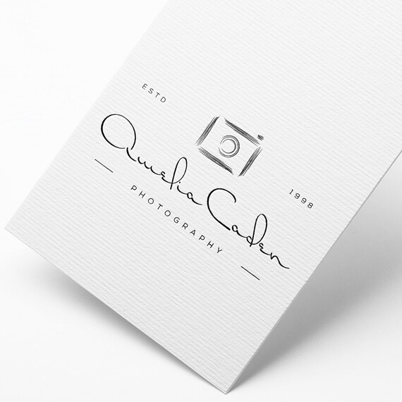INSTANT DOWNLOAD, DIY Logo, Handwritten Logo, Camera Logo Download, Calligraphy Logo, Affordable Logo Design, Cheap Logo, Classic Logo, Logo