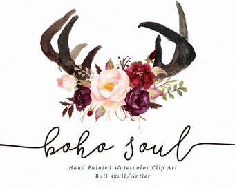Watercolor clipart-Boho Soul/Ethnic style /rustic/individual PNG files/wedding