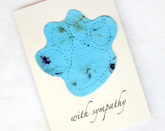 Plantable Pet Sympathy Card - Dog or Cat - Forget Me Not Flower Seeds