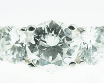 Beautiful Sterling Silver 5mm Triple CZ Ring Size
