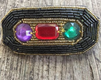French Beaded Barrette