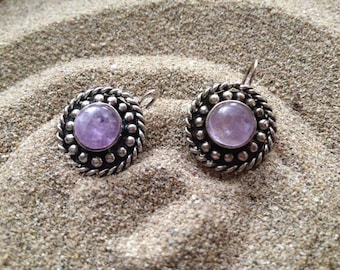 Silver and Amethyst earrings Satyrion Collection