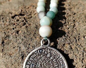 Long Necklace, Gemstone Necklace, Amazonite Necklace, pendant Necklace,