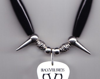 Black Veil Brides White/Black Guitar Pick Necklace
