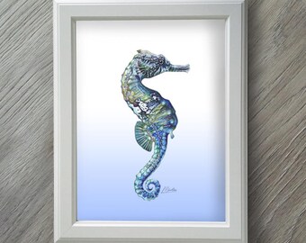 Baby Boy - Baby Boy Gift - Baby Boy Nursery - Seahorse - Seahorse Print - Baby Gifts - New Baby Boy - New Baby Gift - New Baby Boy Gift