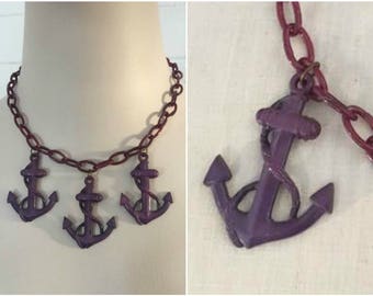 Vintage 1940s/50s Celluloid Anchor Necklace